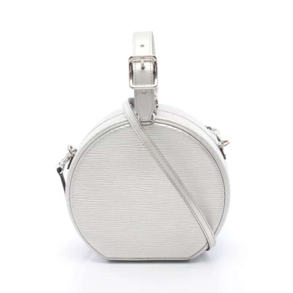 Louis Vuitton Boite Chapeau Epi Handbag Leather Silver